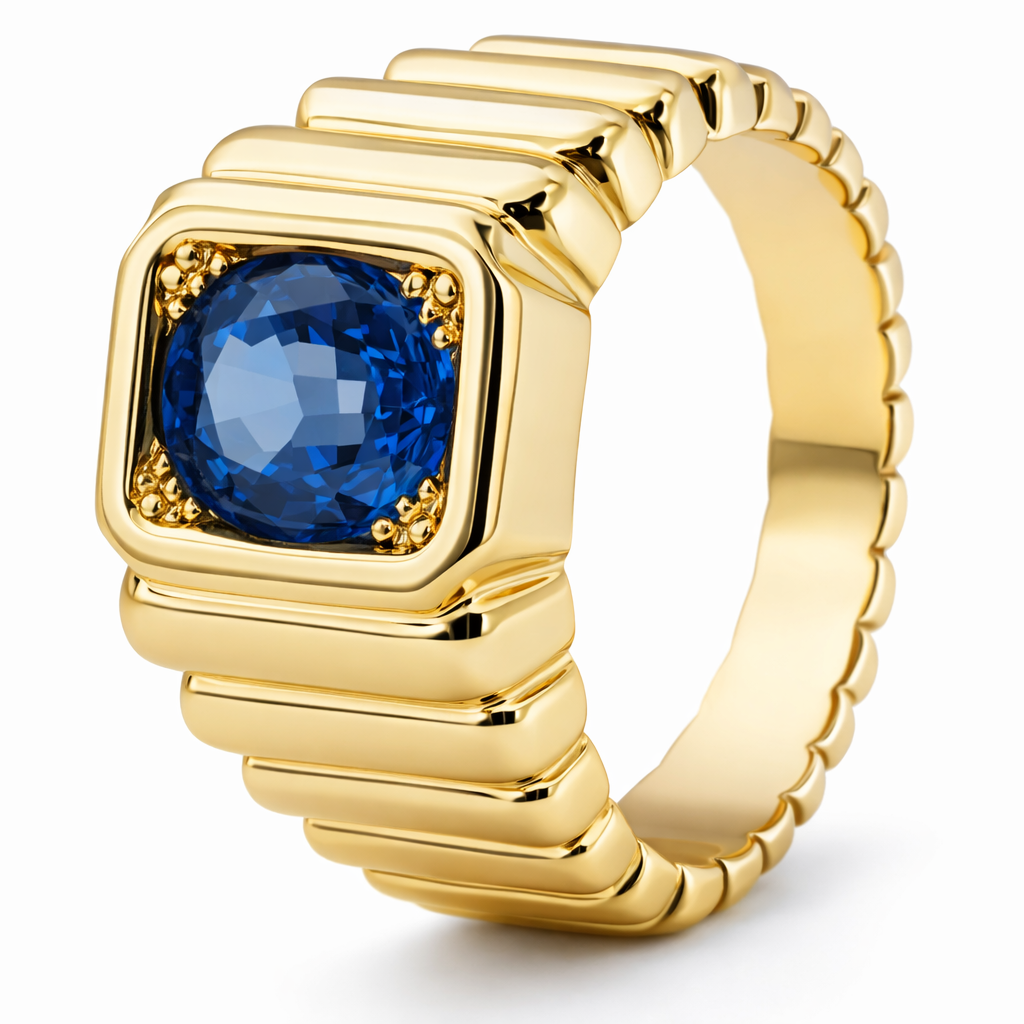 Anello - 18 carati Oro giallo - 1.80ct. tw. Zaffiro