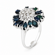Anello - 18 carati Oro bianco - 2.685ct. tw. Zaffiro - Diamante - Made in Italy - Handmade