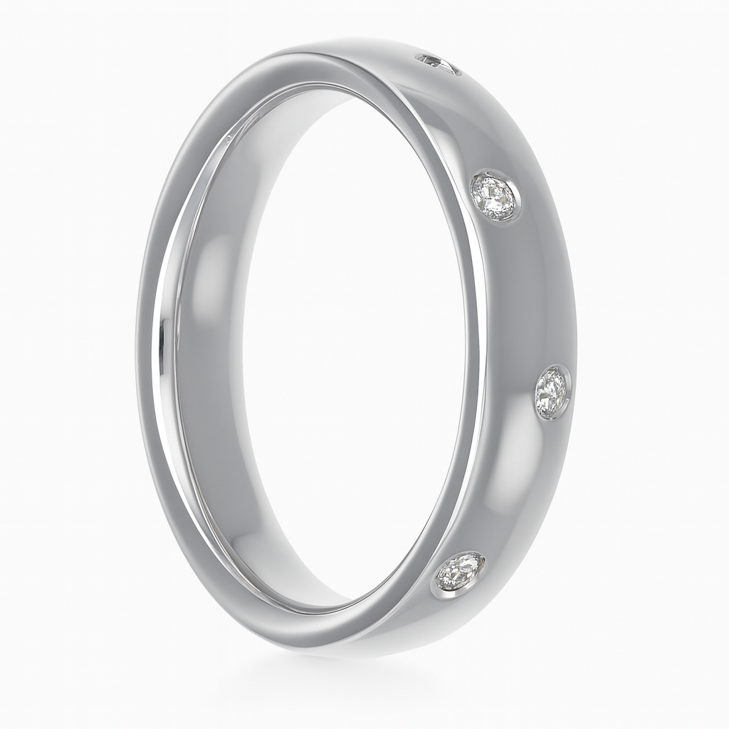 Anello - 18 carati Oro bianco - 0.10ct. tw. Diamante (Naturale)