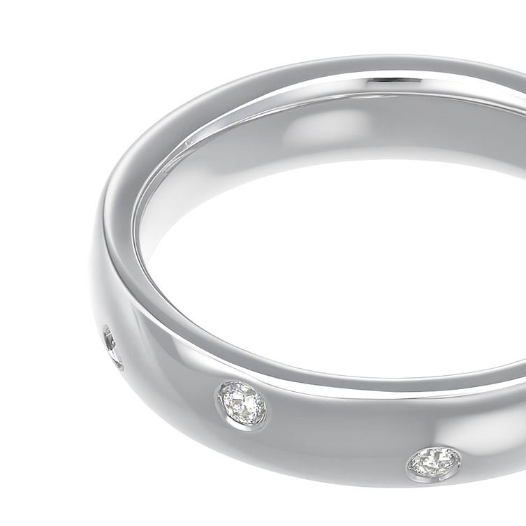 Anello - 18 carati Oro bianco - 0.10ct. tw. Diamante (Naturale)