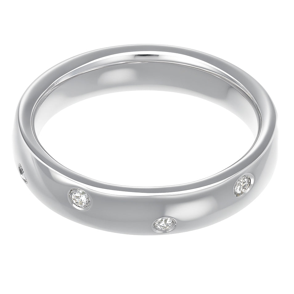 Anello - 18 carati Oro bianco - 0.10ct. tw. Diamante (Naturale)