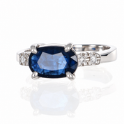 Anello - 18 carati Oro bianco - 1.66ct. tw. Zaffiro - Diamante - Made in Italy - Handmade