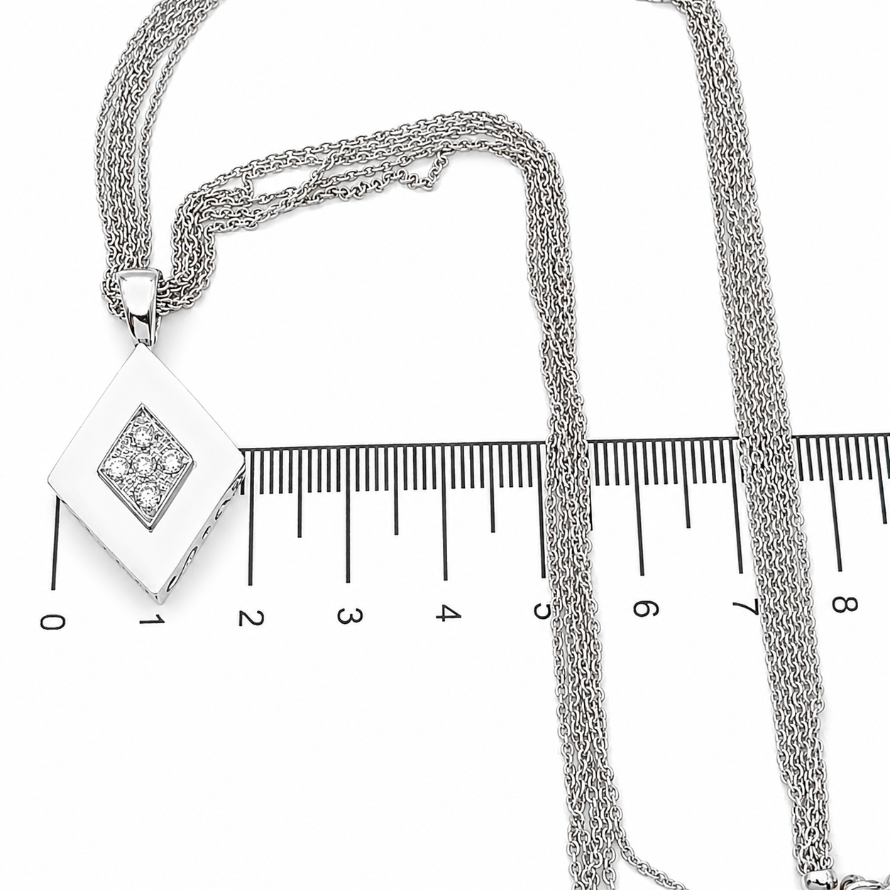 Collana con ciondolo - 18 carati Oro bianco - 0.30ct. tw. Diamante (Naturale)