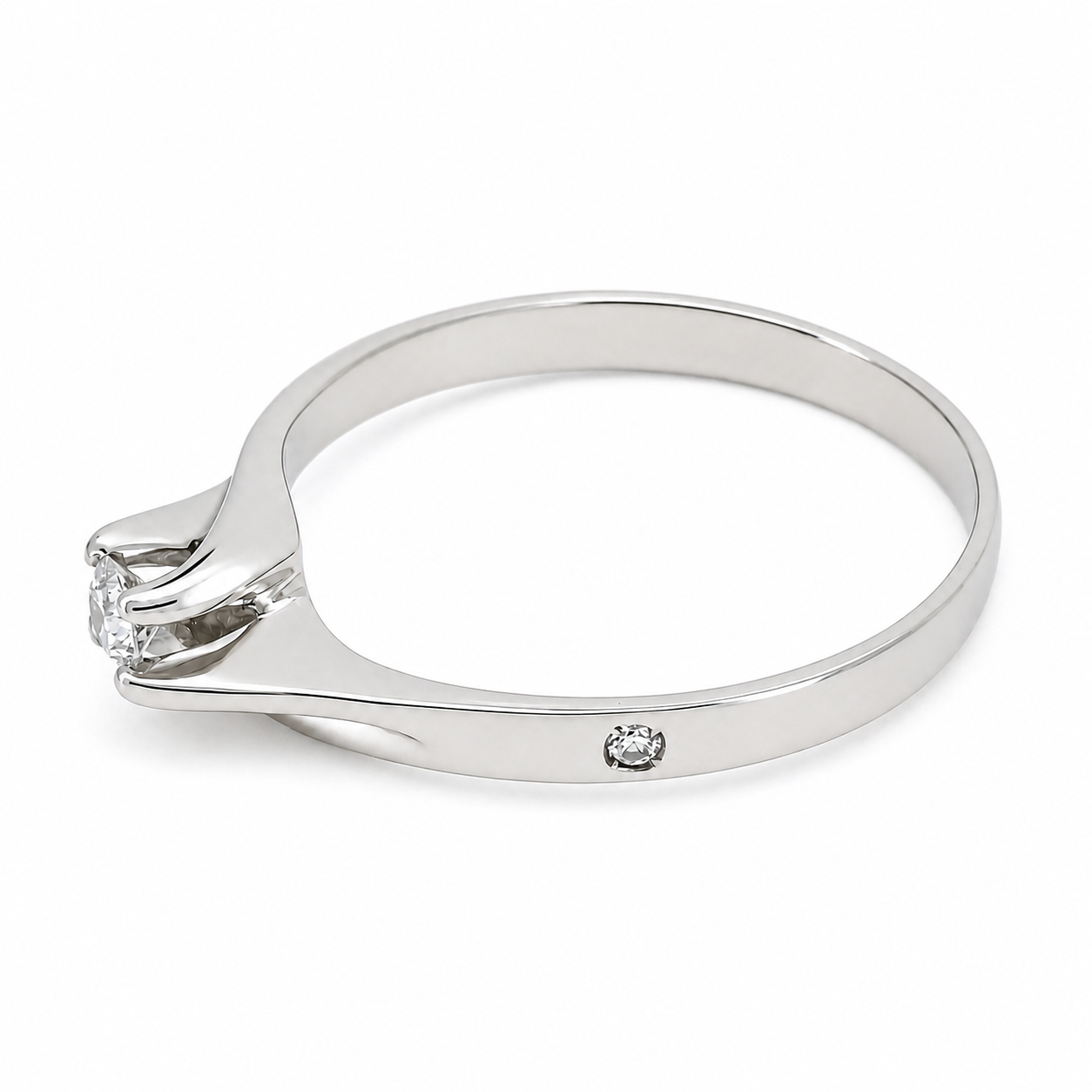 Anello - 18 carati Oro bianco - 0.11ct. tw. Diamante (Naturale) - Made in Italy - Etarné