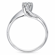 Anello - 18 carati Oro bianco - 0.17ct. tw. Diamante (Naturale)