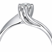 Anello - 18 carati Oro bianco - 0.17ct. tw. Diamante (Naturale)