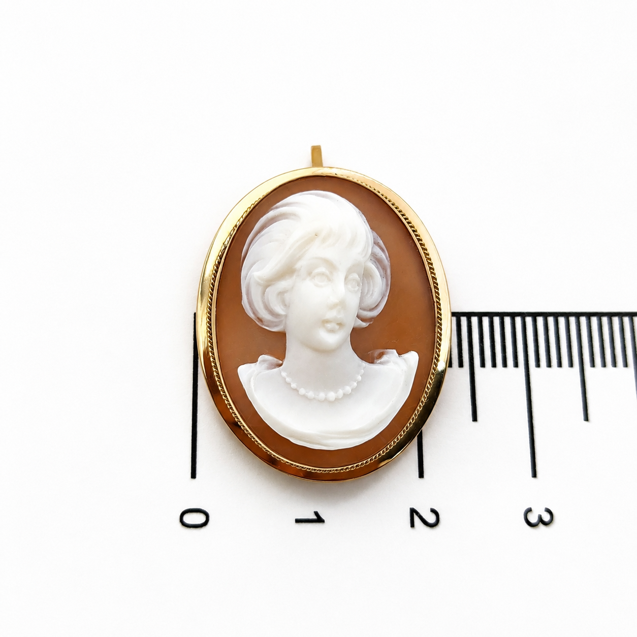 Ciondolo - 18 carati Oro giallo, Cammeo - Made in Italy - Handmade