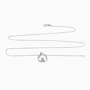 Collana con ciondolo - 18 carati Oro bianco - 0.07ct. tw. Diamante (Naturale)