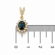 Ciondolo - 14 carati Oro giallo - 1.29ct. tw. Zaffiro - Diamante - Handmade - Made in Italy