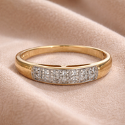 Anello - 18 carati Oro bianco, Oro giallo - 0.14ct. tw. Diamante (Naturale)