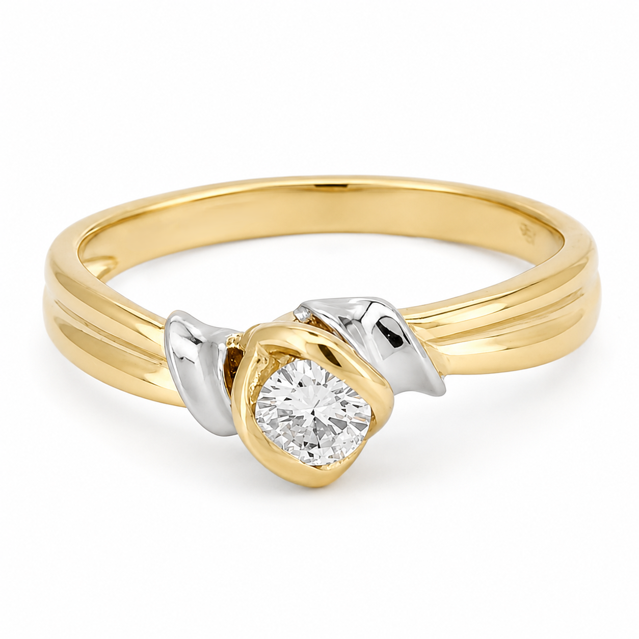 Anello - 18 carati Oro bianco - 0.21ct. tw. Diamante (Naturale) - Made in Italy - Handmade