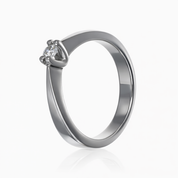 Anello - 18 carati Oro bianco - 0.10ct. tw. Diamante (Naturale)