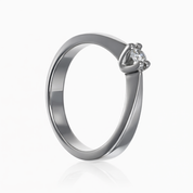 Anello - 18 carati Oro bianco - 0.10ct. tw. Diamante (Naturale)