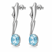 Orecchini - 18 carati Oro bianco - 4.00ct. tw. Acquamarina