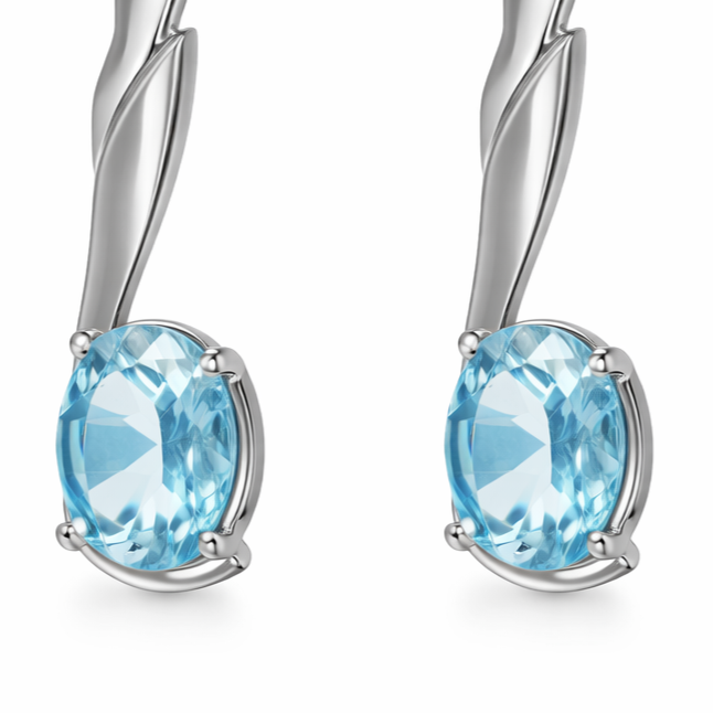 Orecchini - 18 carati Oro bianco - 4.00ct. tw. Acquamarina