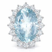 Orecchini - 18 carati Oro bianco - 10.80ct. tw. Acquamarina - Diamante
