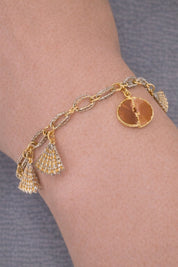 Bracciale con Ciondolo in Oro bianco, Oro rosa 18 carati