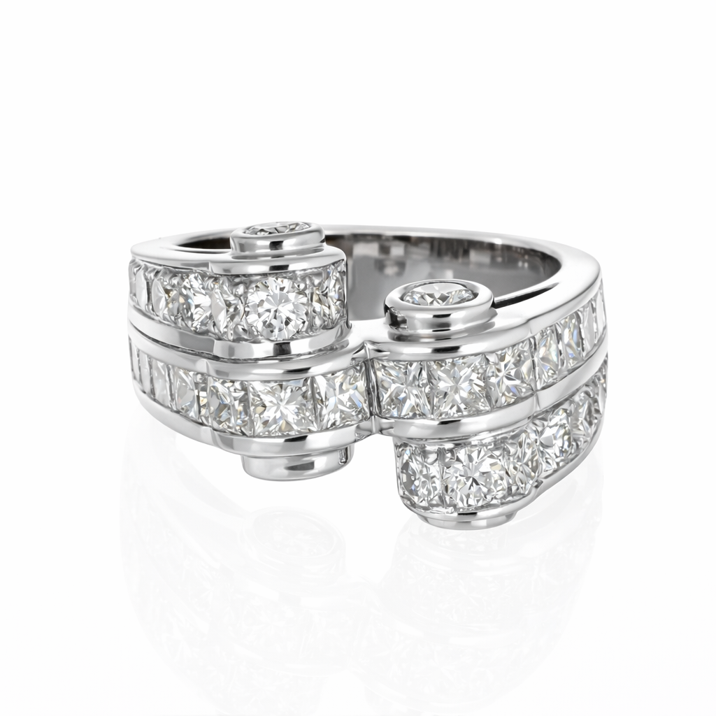 Anello - 18 carati Oro bianco - 2.32ct. tw. Diamante (Naturale)