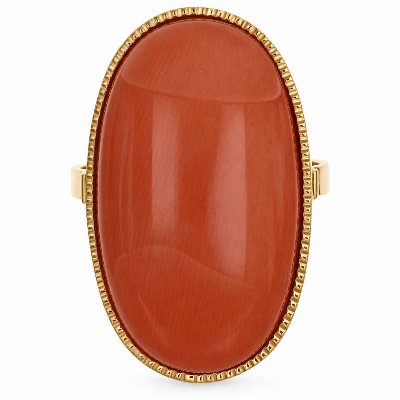 Anello - 18 carati Oro giallo Corallo