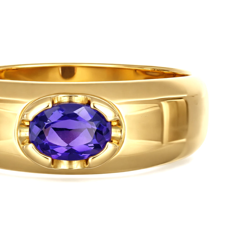 Anello - 18 carati Oro giallo - 0.50ct. tw. Ametista