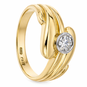 Anello - 18 carati Oro bianco, Oro giallo - 0.35ct. tw. Diamante (Naturale)