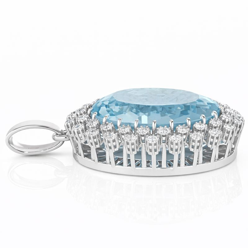 Ciondolo - 18 carati Oro bianco - 47.50ct. tw. Quarzo - Diamante