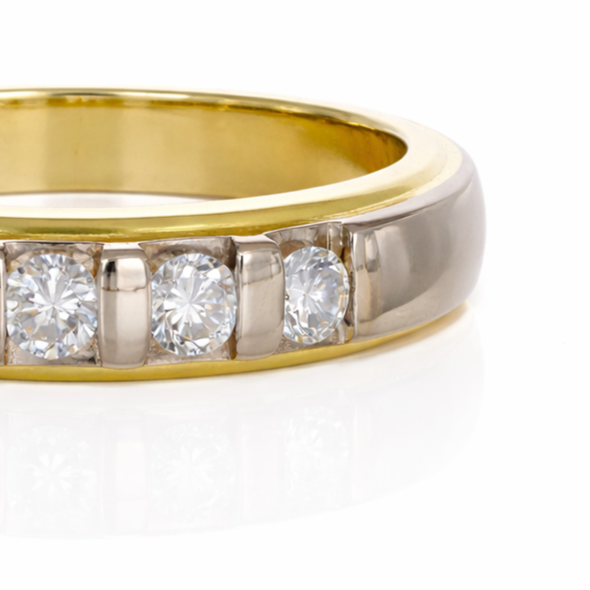 Anello - 18 carati Oro bianco, Oro giallo - 0.40ct. tw. Diamante (Naturale)