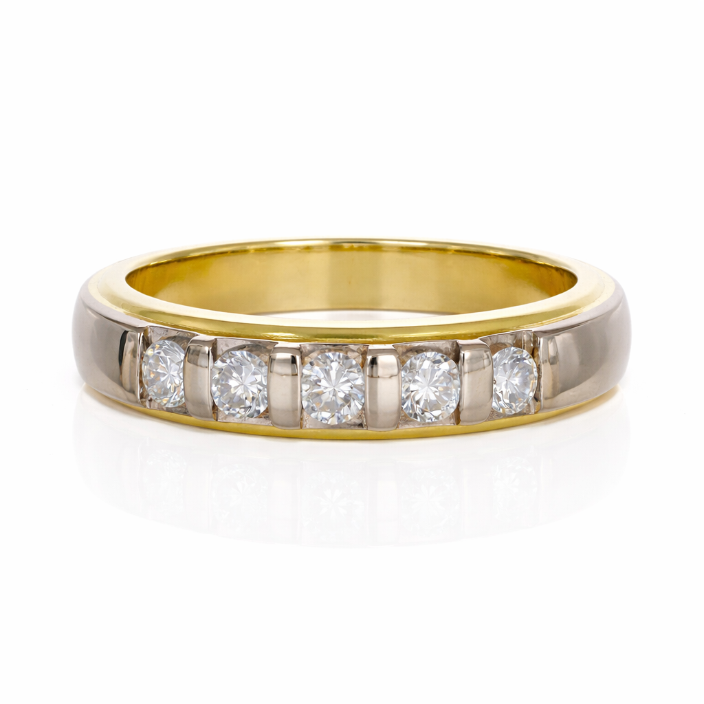 Anello - 18 carati Oro bianco, Oro giallo - 0.40ct. tw. Diamante (Naturale)