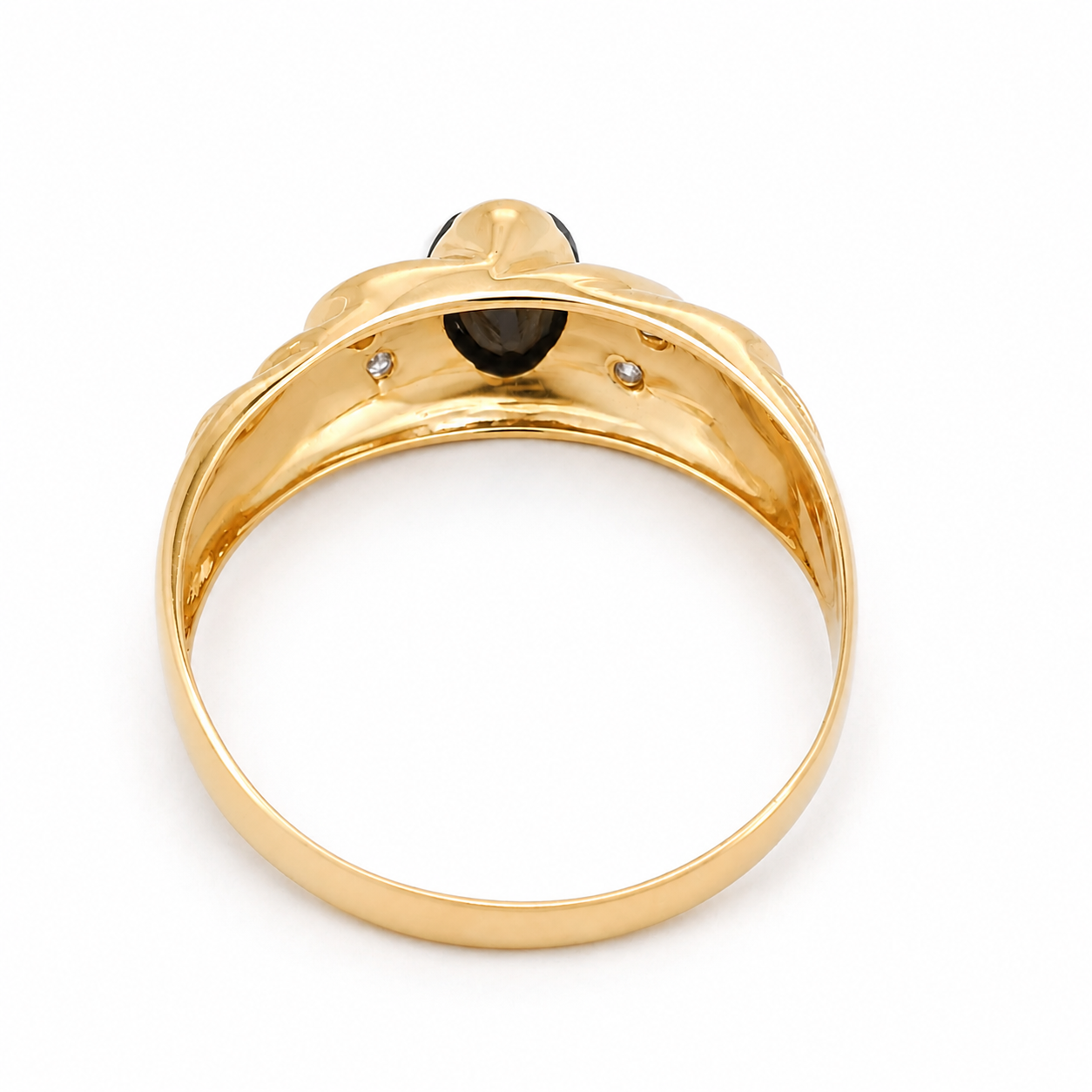 Anello - 18 carati Oro giallo - 0.76ct. tw. Zaffiro - Diamante - Made in Italy - Handmade