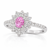 Anello - 18 carati Oro bianco - 0.73ct. tw. Zaffiro - Diamante