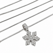 Collana con ciondolo - 18 carati Oro bianco - 0.38ct. tw. Diamante - Made in Italy - Handmade