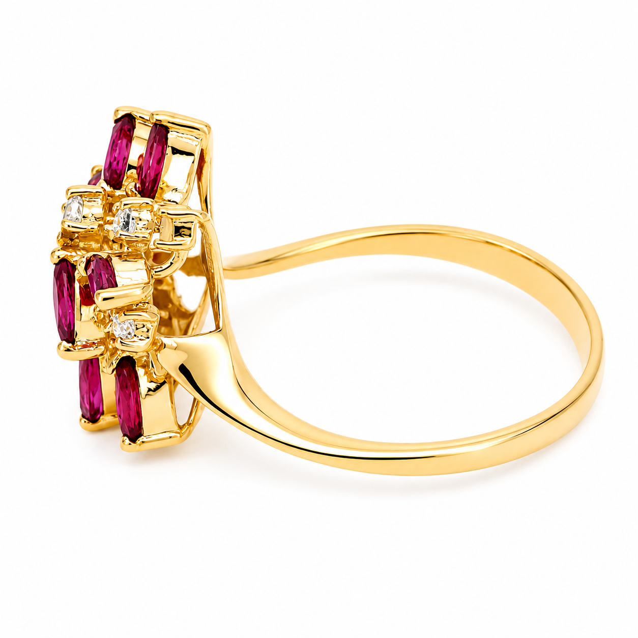 Anello - 18 carati Oro giallo - 1.175ct. tw. Rubino - Diamante - Made in Italy - Handmade