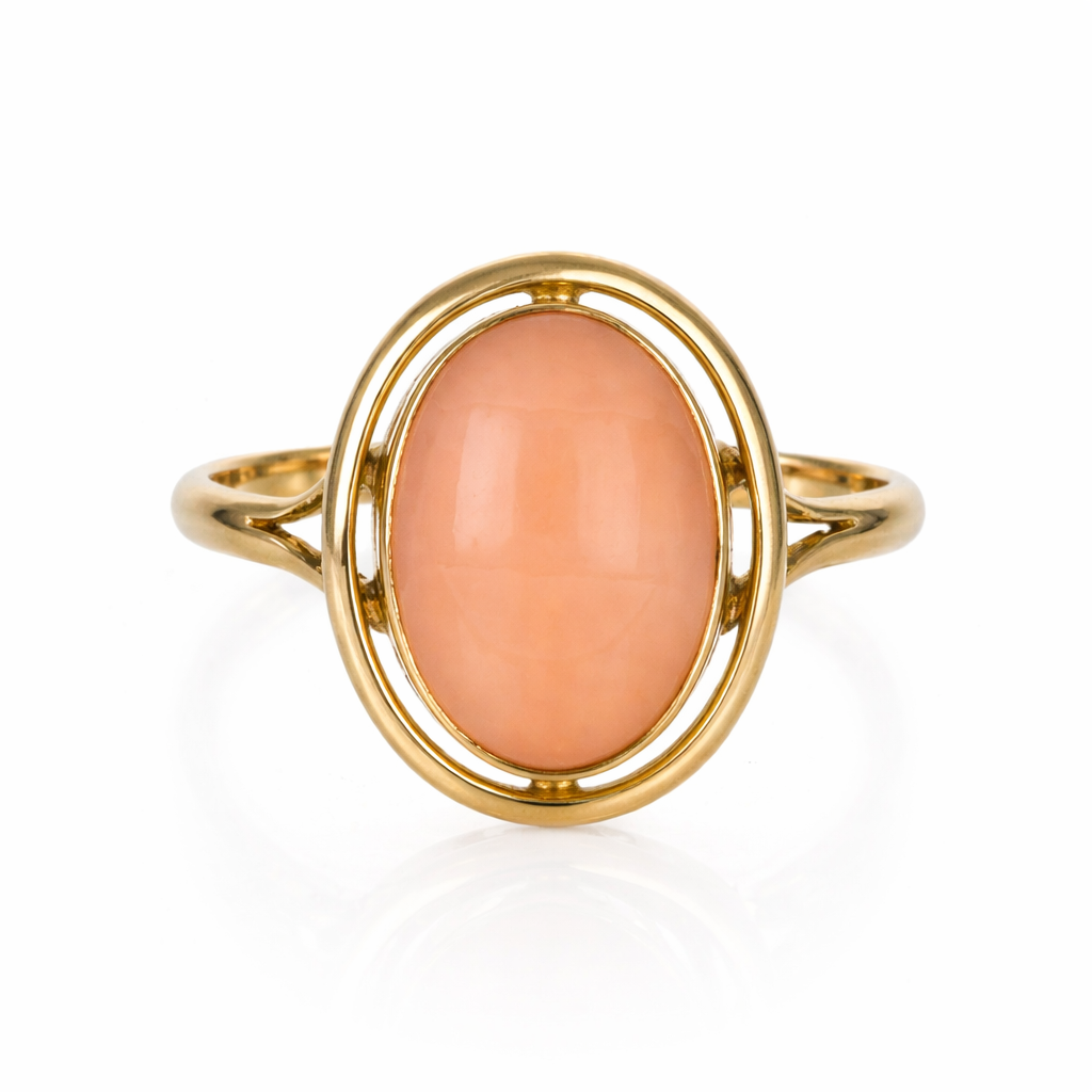 Anello - 18 carati Oro giallo Corallo