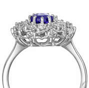 Anello - 18 carati Oro bianco - 1.85ct. tw. Tanzanite - Diamante