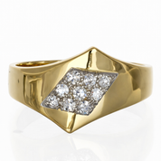 Anello - 18 carati Oro bianco, Oro giallo - 0.18ct. tw. Diamante (Naturale)
