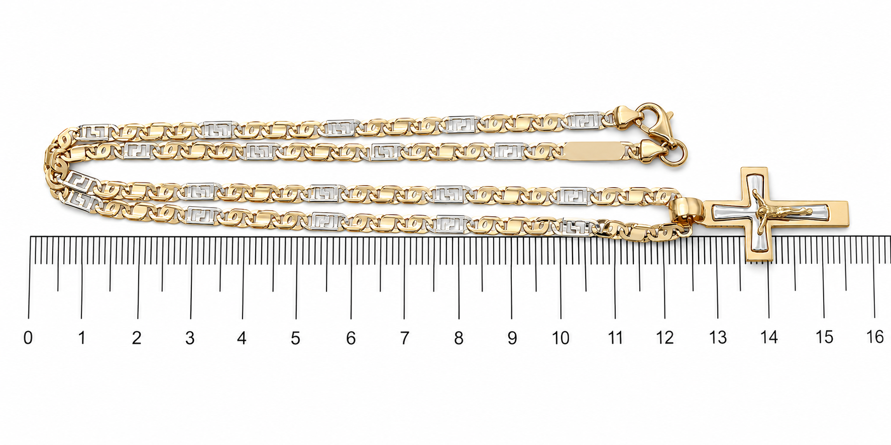 Collana con ciondolo - 18 carati Oro giallo, Oro bianco - Made in Italy - Handmade