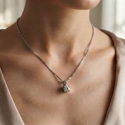 Collana con ciondolo - 18 carati Oro bianco - 0.25ct. tw. Diamante (Naturale) - Made in Italy - Handmade