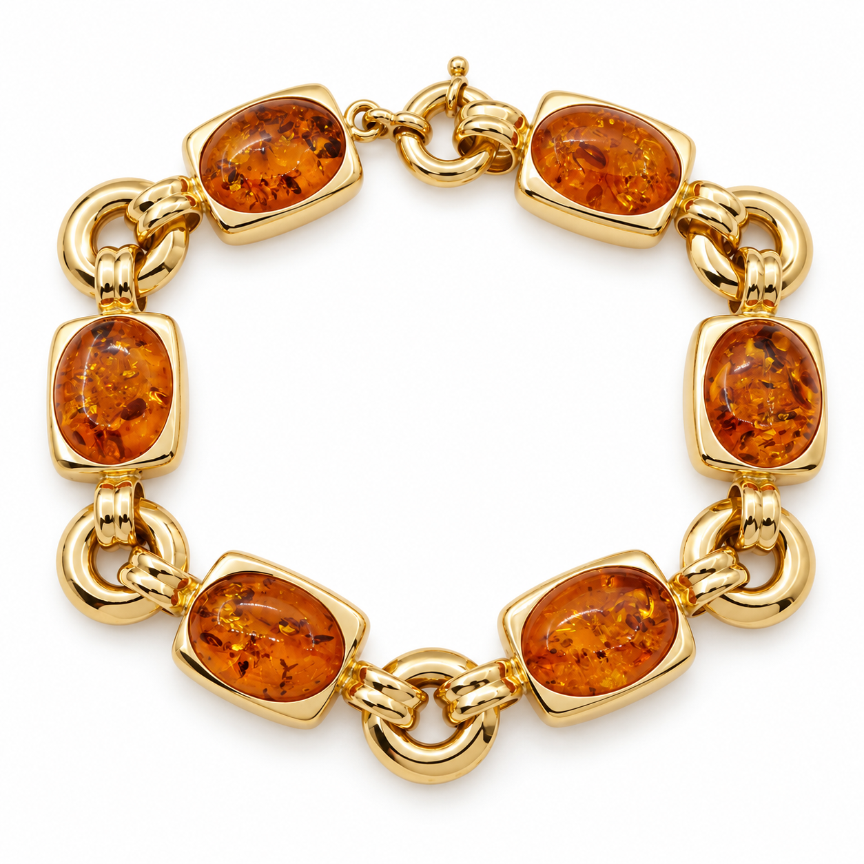 Bracciale - 18 carati Oro giallo - 30.00ct. tw. Ambra - Made in Italy - HandMade