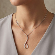 Collana con ciondolo - 18 carati Oro bianco - 0.16ct. tw. Diamante (Naturale) - Made in Italy -Handmade