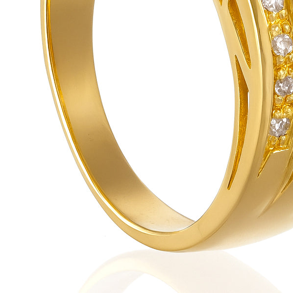 Anello - 18 carati Oro giallo, Zaffiro - Rubini - Diamanti - - 0.63ct. tw.