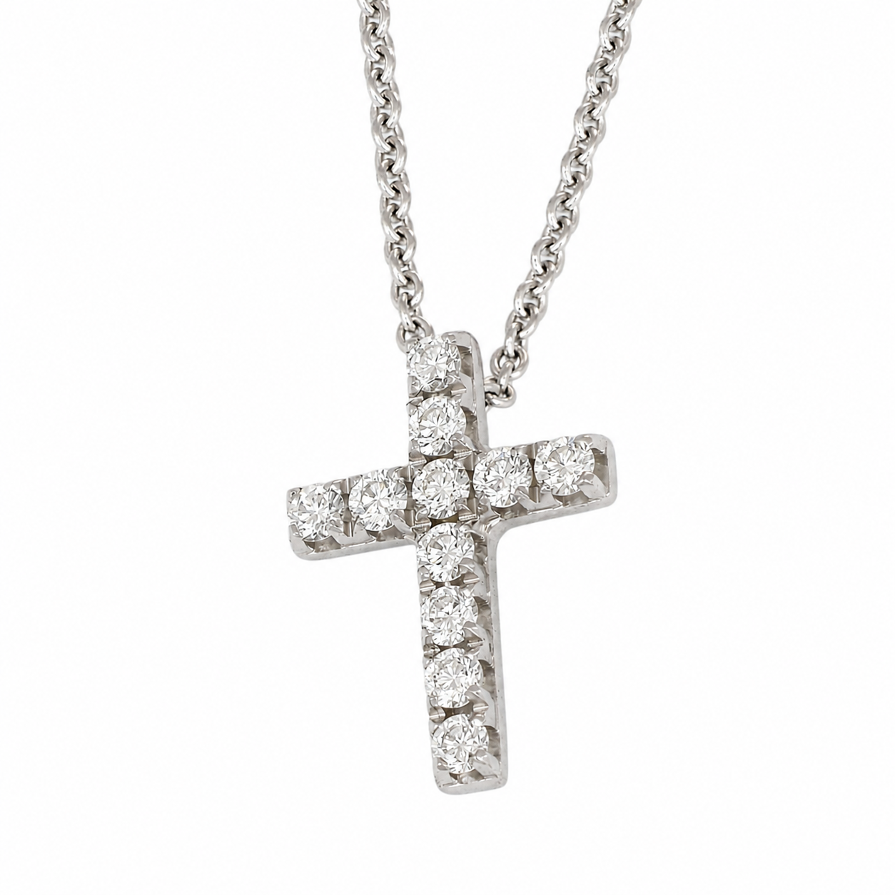 Collana con ciondolo - 18 carati Oro bianco - 0.165ct. tw. Diamante (Naturale) - Made in Italy - Handmade