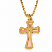 Collana con ciondolo - 18 carati Oro bianco, Oro giallo, Oro rosa - 0.02ct. tw. Diamante (Naturale) - Made in Italy - Handmade