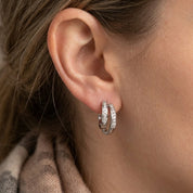 Orecchini - 18 carati Oro bianco - 0.08ct. tw. Diamante (Naturale)