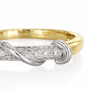 Anello - 18 carati Oro giallo, Oro bianco - 0.05ct. tw. Diamante (Naturale)