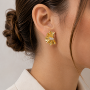Orecchini - 18 carati Oro bianco, Oro giallo - 0.32ct. tw. Diamante (Naturale) - Made in Italy - Handmade