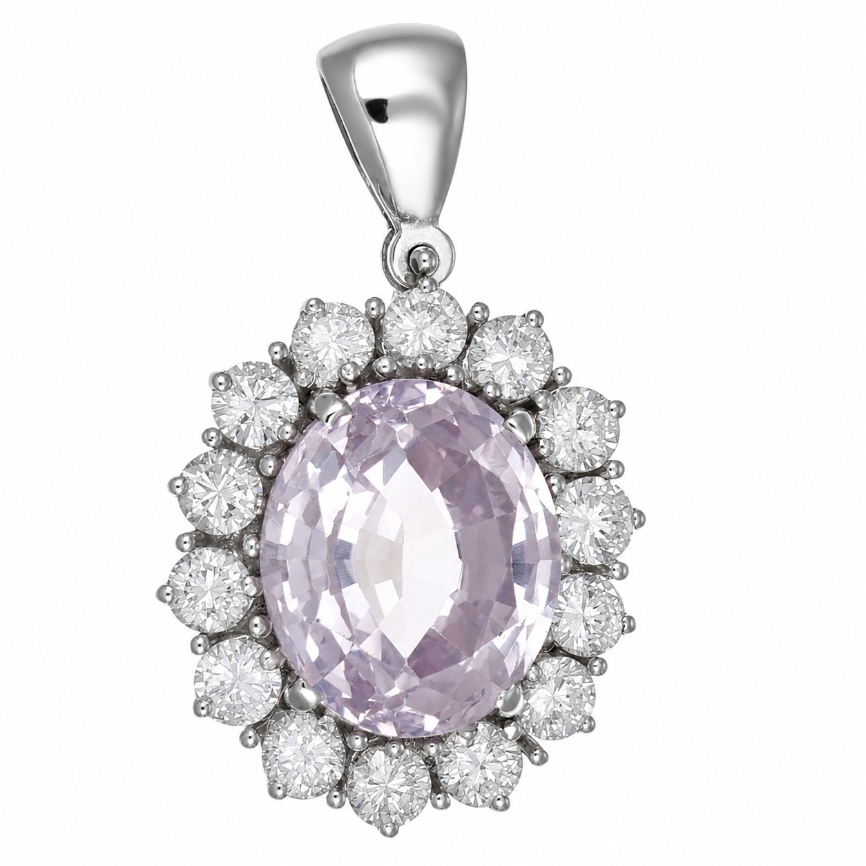 Ciondolo - 18 carati Oro bianco- 8.30ct. tw. Quarzo - Diamante - Made in Italy - Handmade