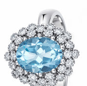 Anello - 18 carati Oro bianco - 3.75ct. tw. Topazio - Diamante