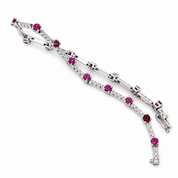 Bracciale - 18 carati Oro bianco - 2.20ct. tw. Rubino - Diamante - Made in Italy - Handmade