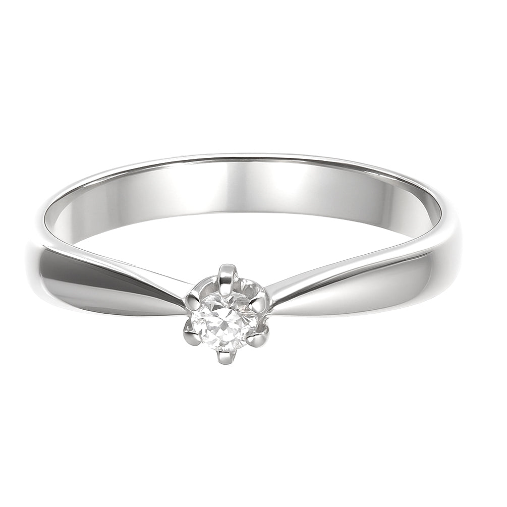 Anello - 18 carati Oro bianco - 0.07ct. tw. Diamante (Naturale)