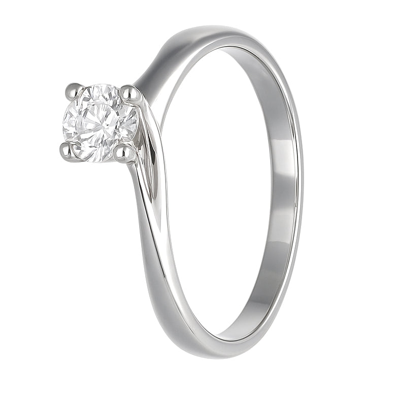 Anello - 18 carati Oro bianco - 0.25ct. tw. Diamante (Naturale)